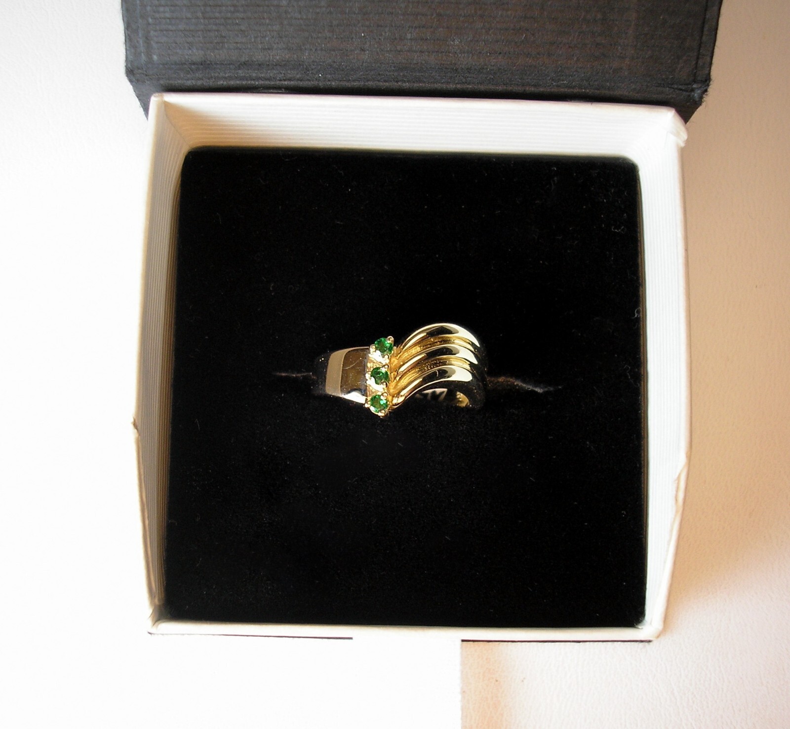 0.11 ct tw Genuine Natural Tsavorite Garnets 14K Yellow Gold Ring Was $995 Video