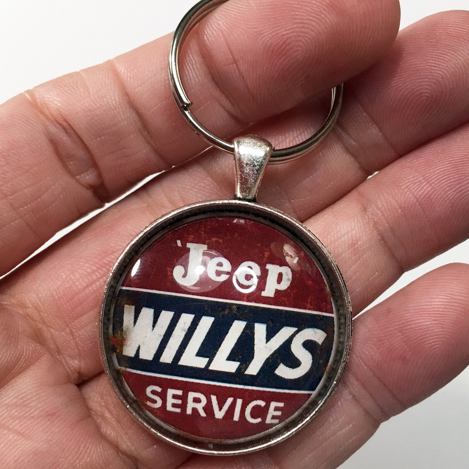 Vintage Reproduction Willys Service Sign Keychain
