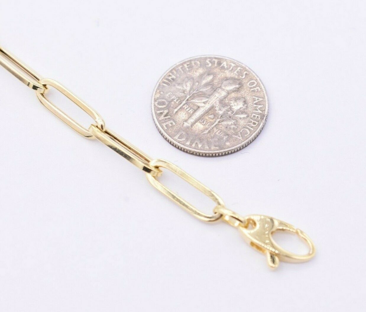 4.5mm Paperclip Link Bracelet Real 10K Yellow Gold ALL SIZES