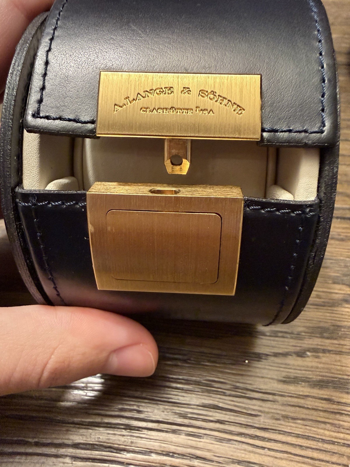 A. Lange & Sohne Travel Watch Case Söhne Watch Box Navy Blue Leather