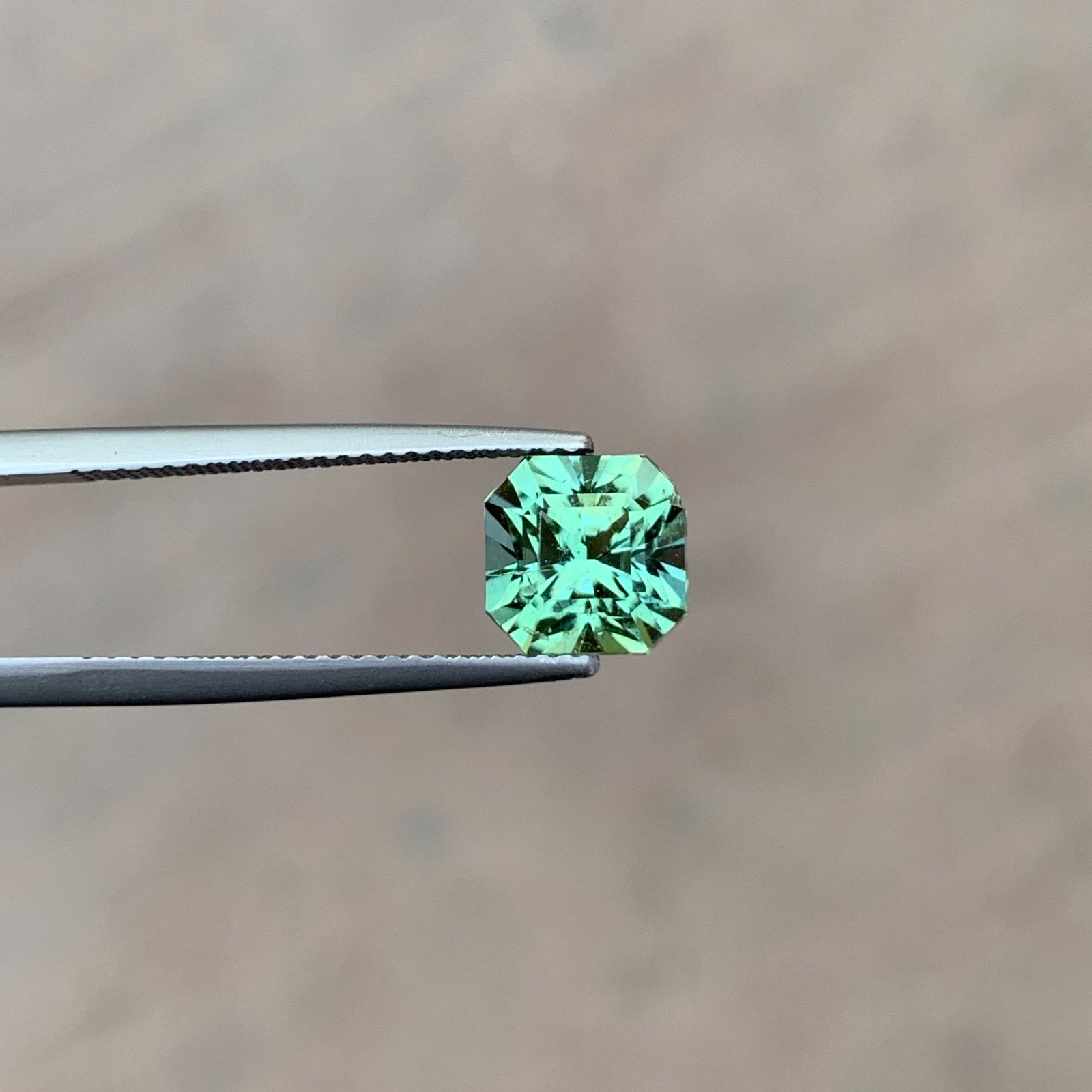 Natural Tourmaline Mint green Color Asscher Cut Loose Gemstone-3.19 Carats