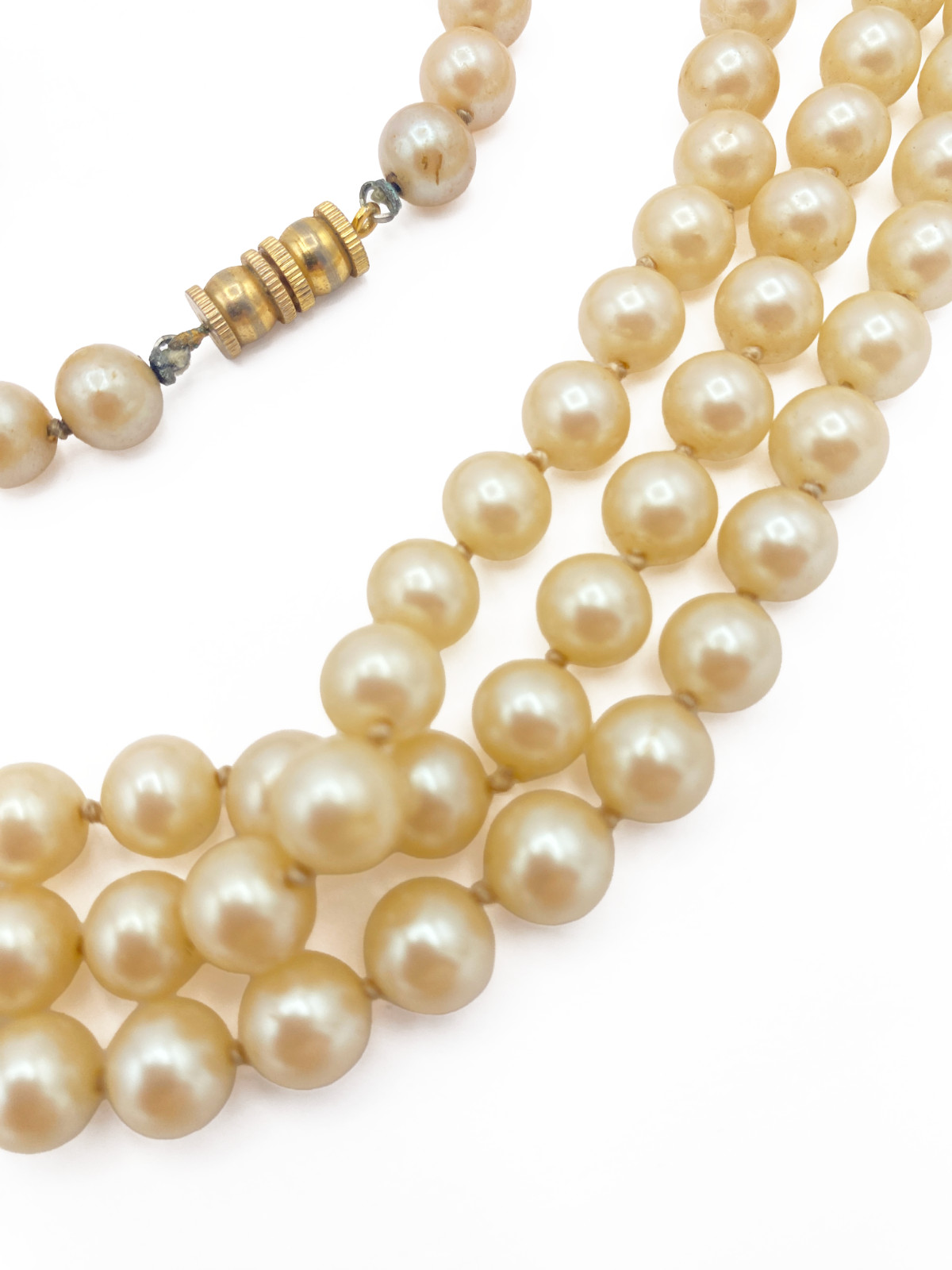 Vintage Faux Pearl Jewelry Lot 60in Necklace Lisner Brooch Spain Ring
