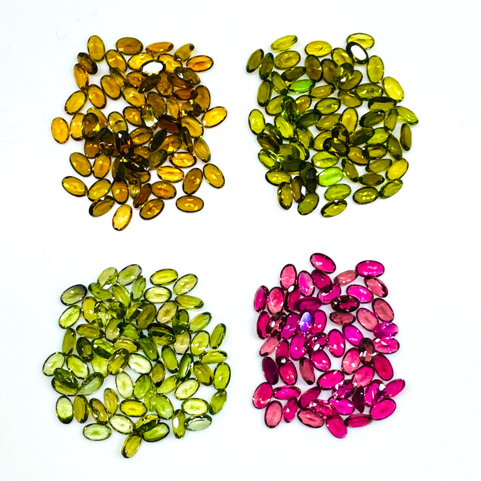 VVS 24 Pcs Natural Multi Tourmaline 5x3mm Oval Cut Loose Untreated Gemstones
