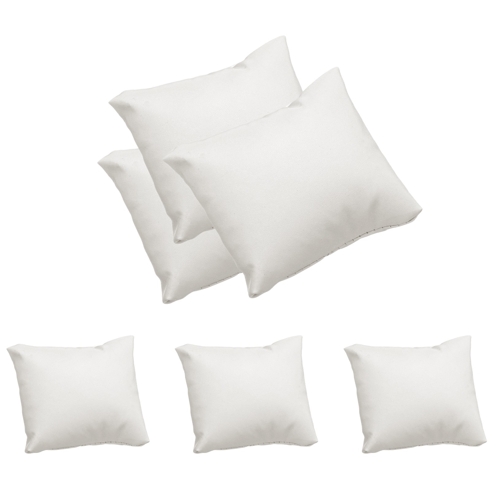 6pcs Leather Watch Pillows Jewelry Display Pillow for Bracelet White