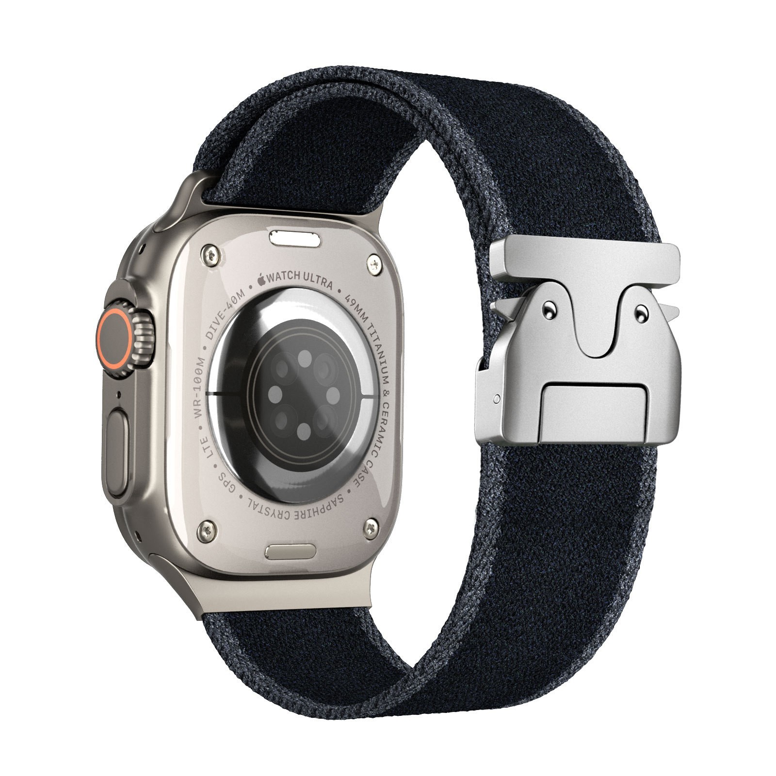 Woven Nylon Watch Band Apple Watch Ultra 2 Stretch Elastic Sport Strap Casual