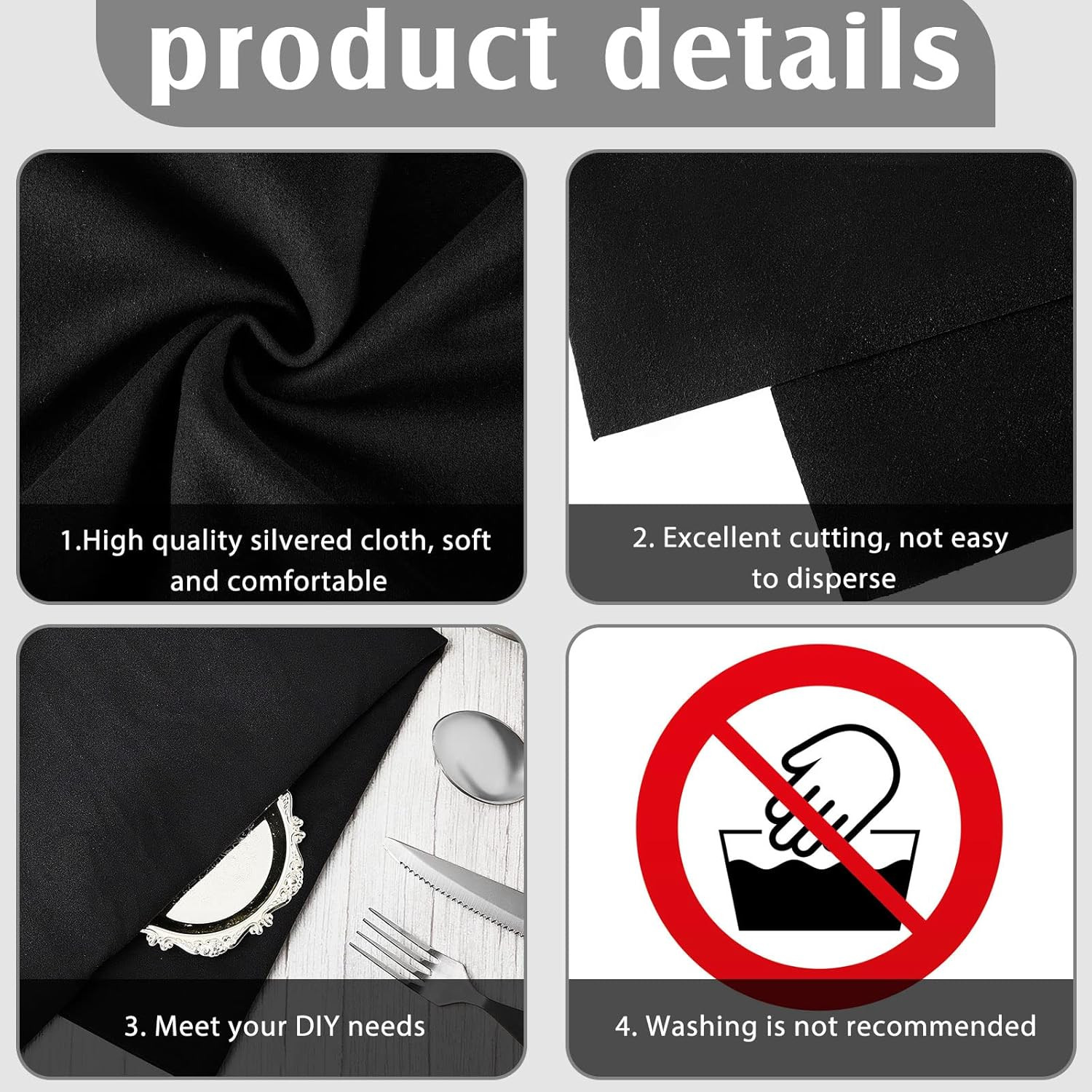 2 Yards anti Tarnish Silver Cloth Luxury Polishing Cloth by the Yard for Jewelry