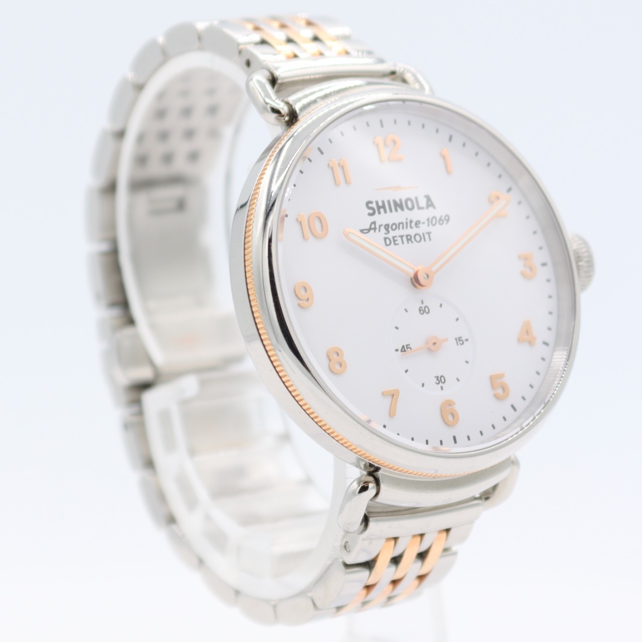 38mm Shinola Canfield White Men’s Quartz Wristwatch Argonite-1069