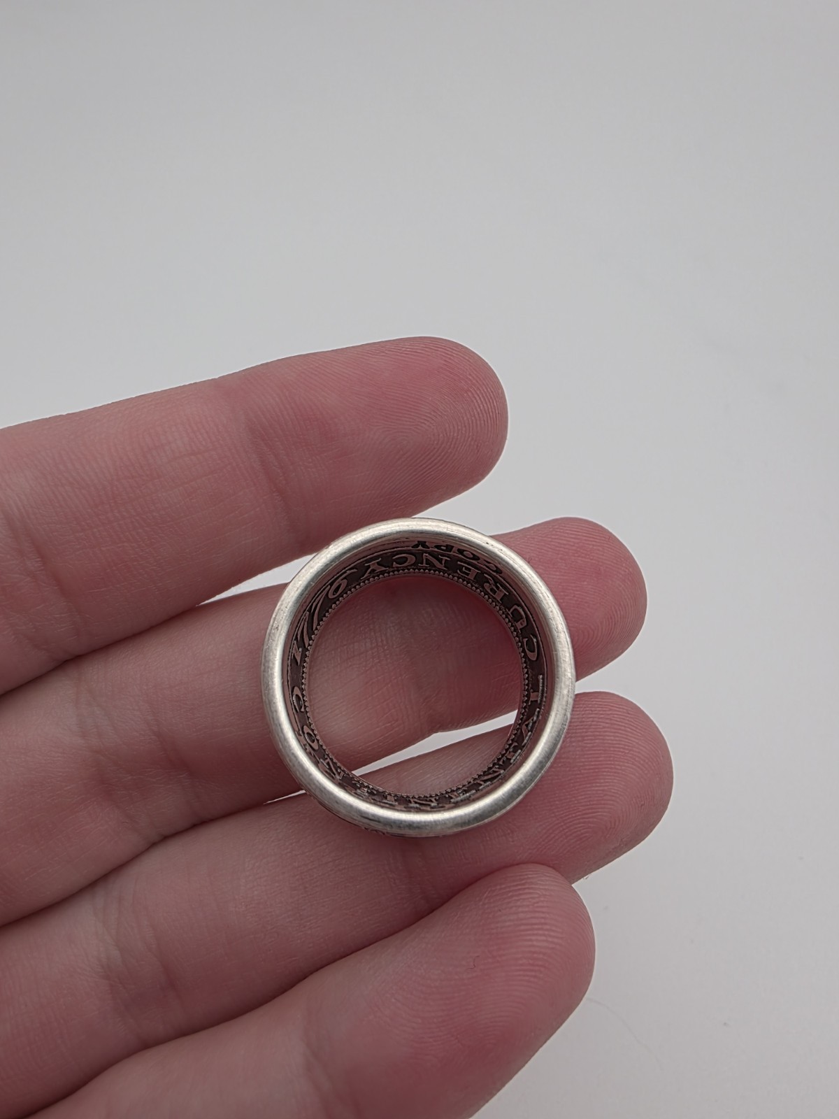 Coin Ring Made From A 99.9% Pure Silver Copy of the 1776 Continental Dollar