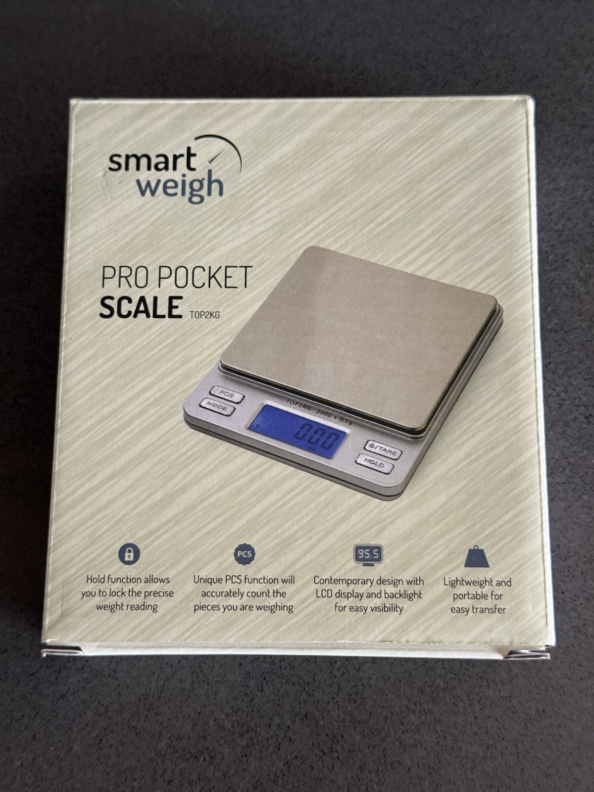 Smart Weigh Digital Pro Pocket Scale 2000g x 0.1 Grams Precise Weighing Profe…