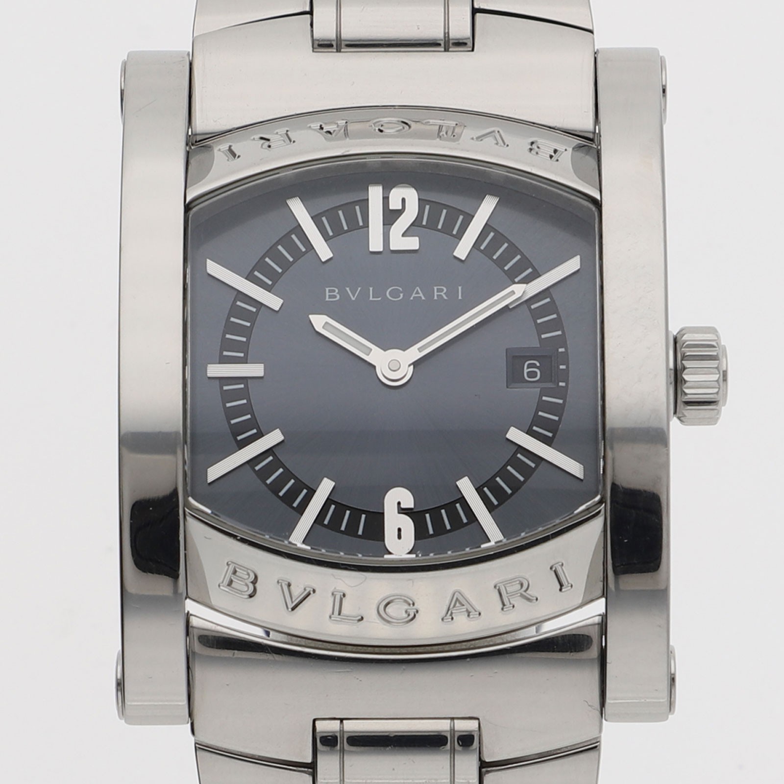 BVLGARI AA39S Assioma Navy Dial Quartz Stainless Steel Unisex