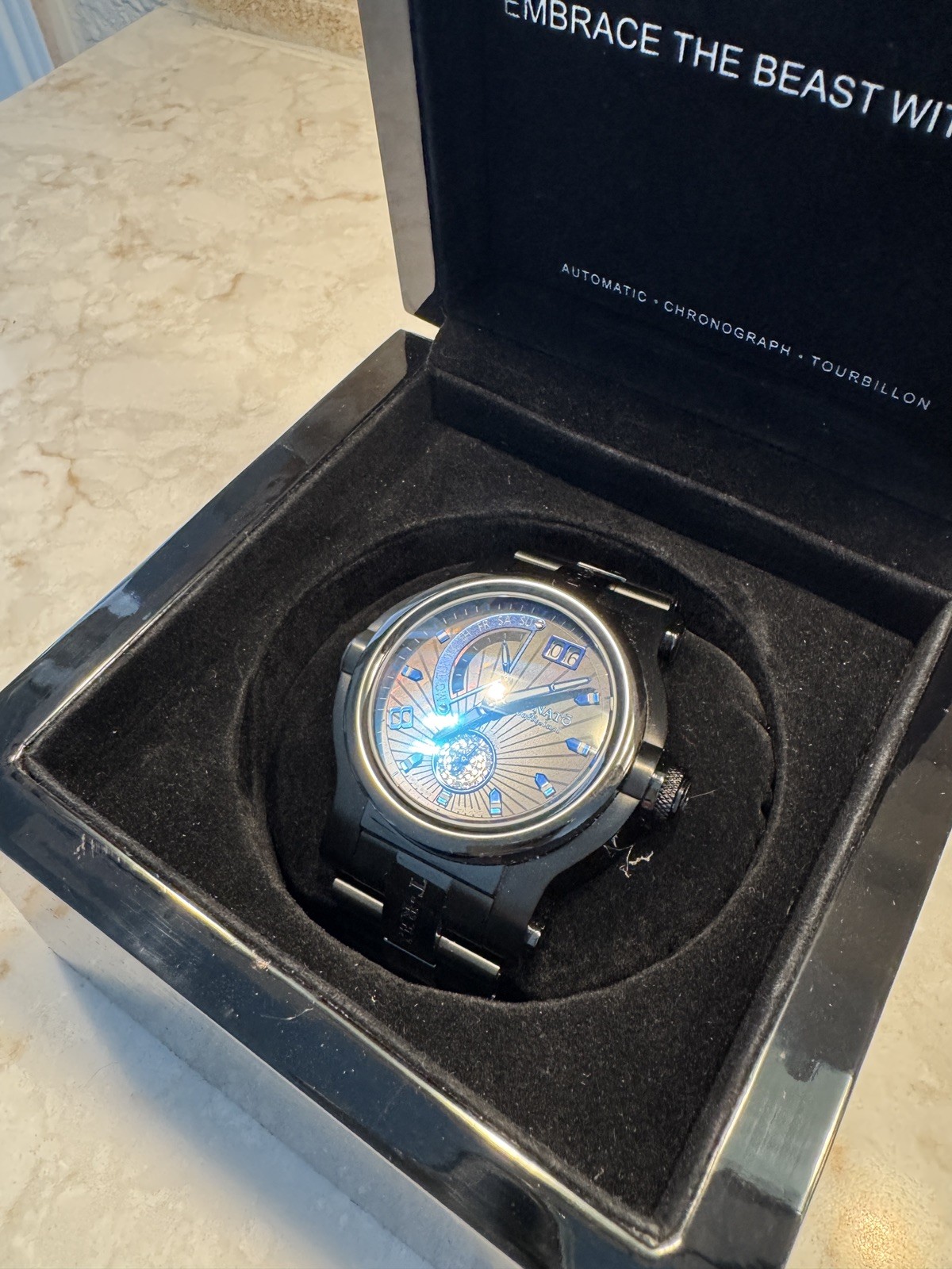 Renato T-Rex Watch Gunmetal Grey with Mother of Pearl Face And Diamonds