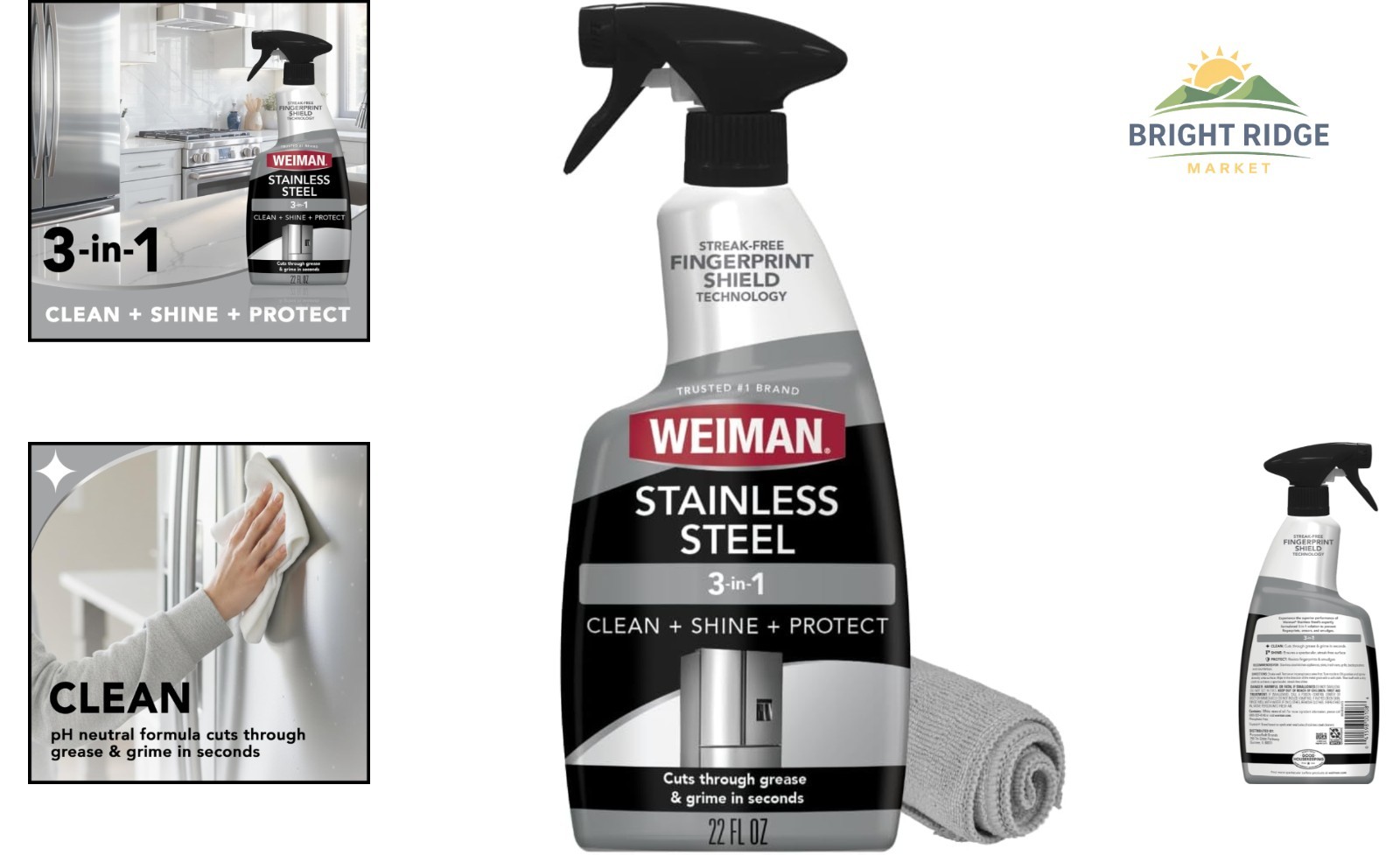Streak-Free Stainless Steel Cleaner, Perfect for Dishwashers and Refrigerators