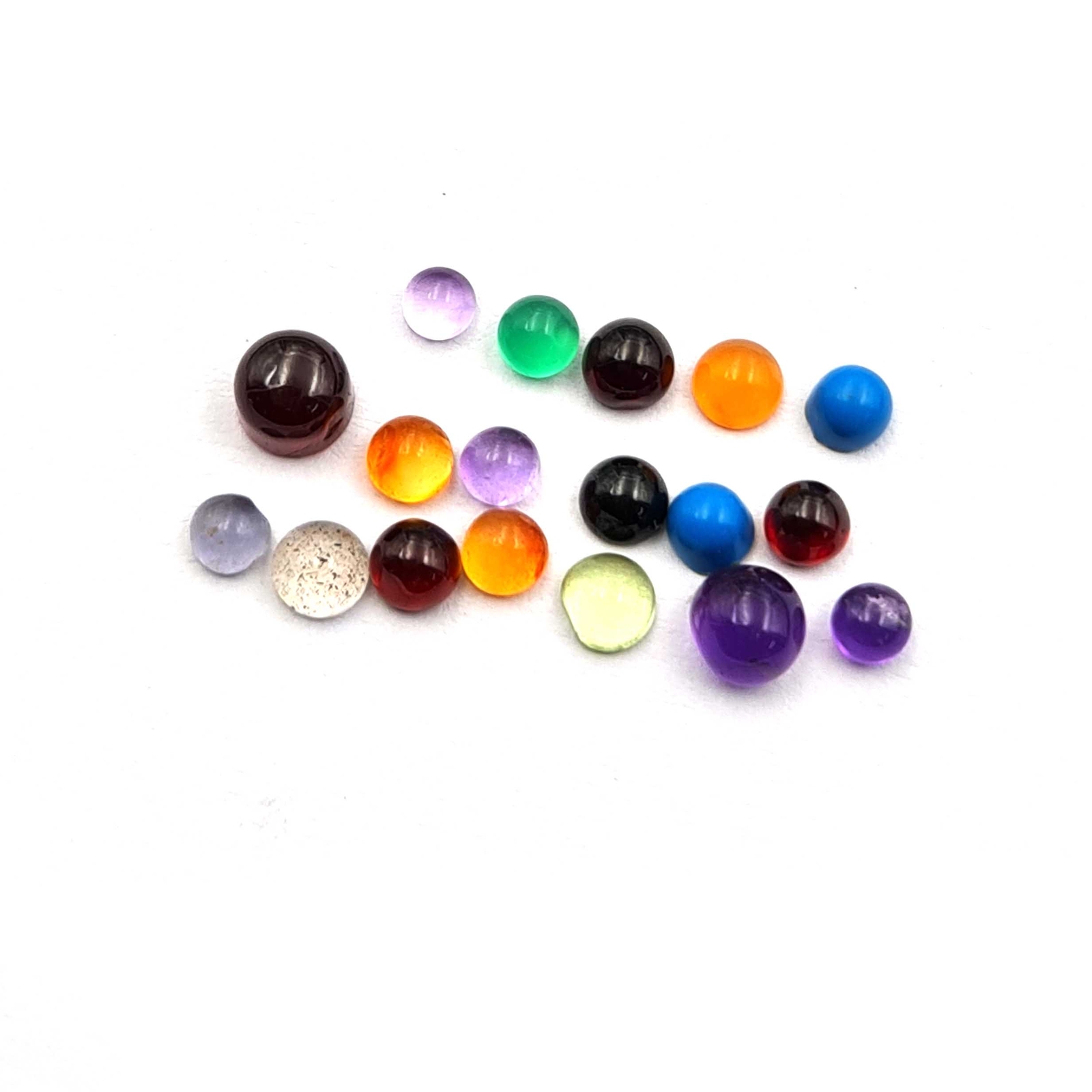 Natural Multi Stone Mix Size Round Cabochon Loose Gemstone Lot 100 Pcs 2-5 MM