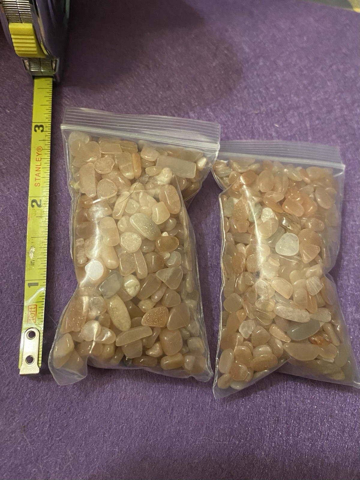 Peach Moonstone Gravel 5.33 Oz/.3 Lb. Two Wuality Bags Perfect For Art/jewelry
