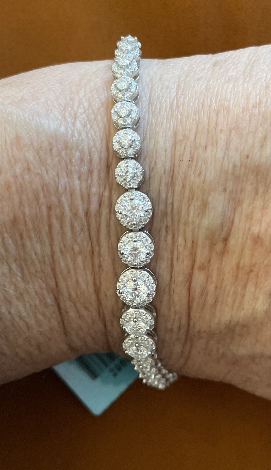 Sterling Silver And Moissanite Adjustable Bracelet To 9.5 Inches 2.40CTW￼