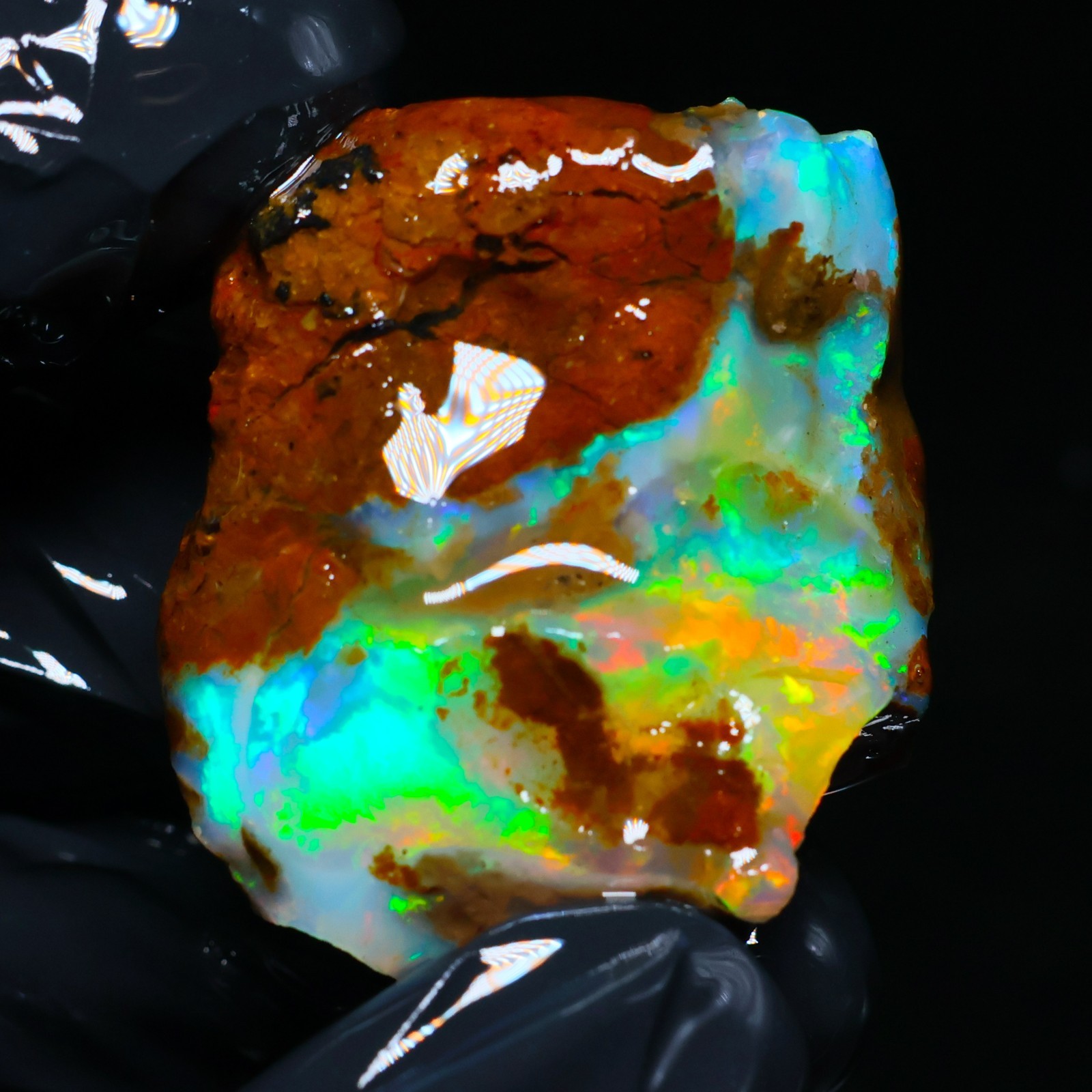Natural Ethiopian Welo Opal Rough 72.55 Ct Gemstone – Bright Play of Color Fire
