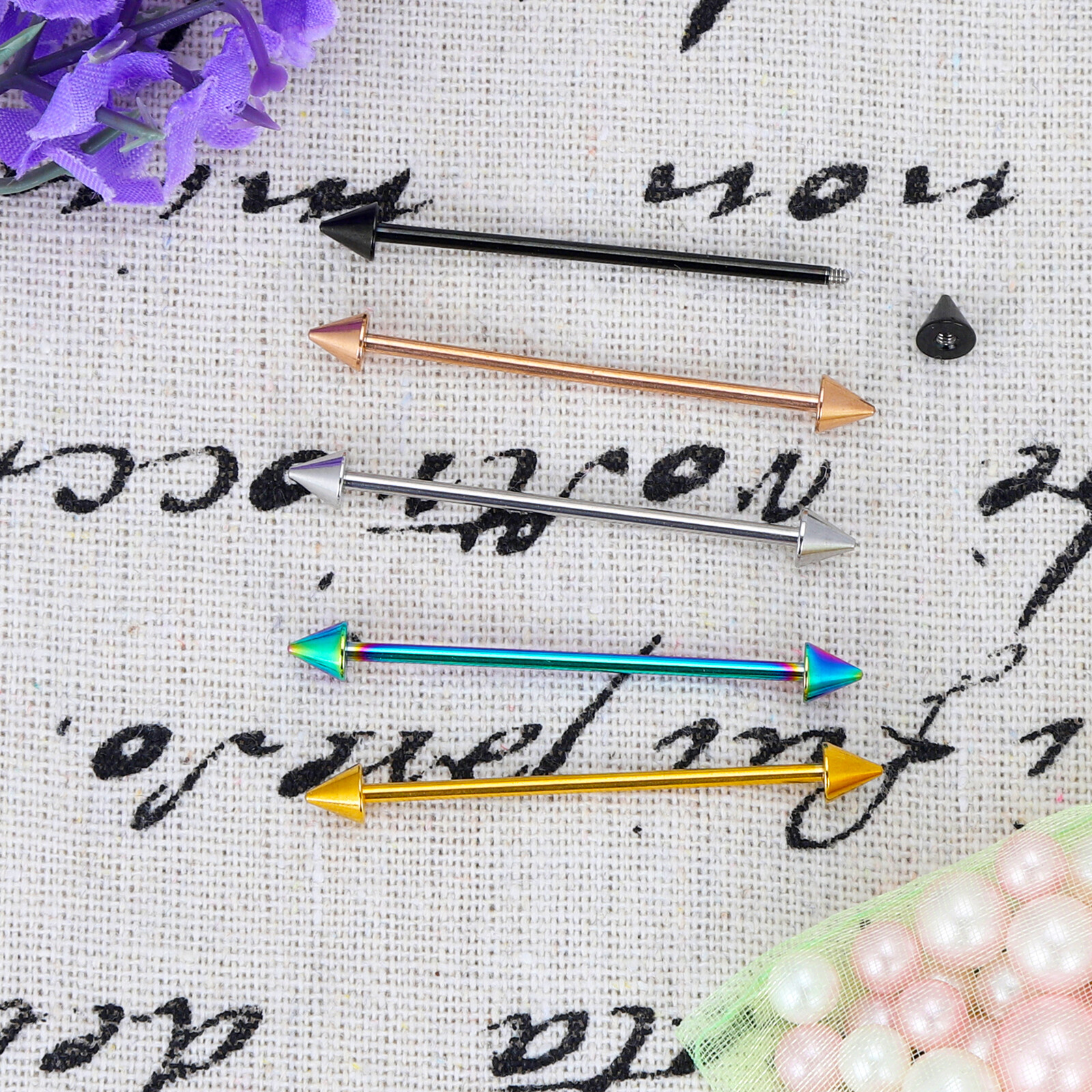 14G Stainless Steel Industrial Barbell Earring Cartilage Piercing Jewelry – ONE