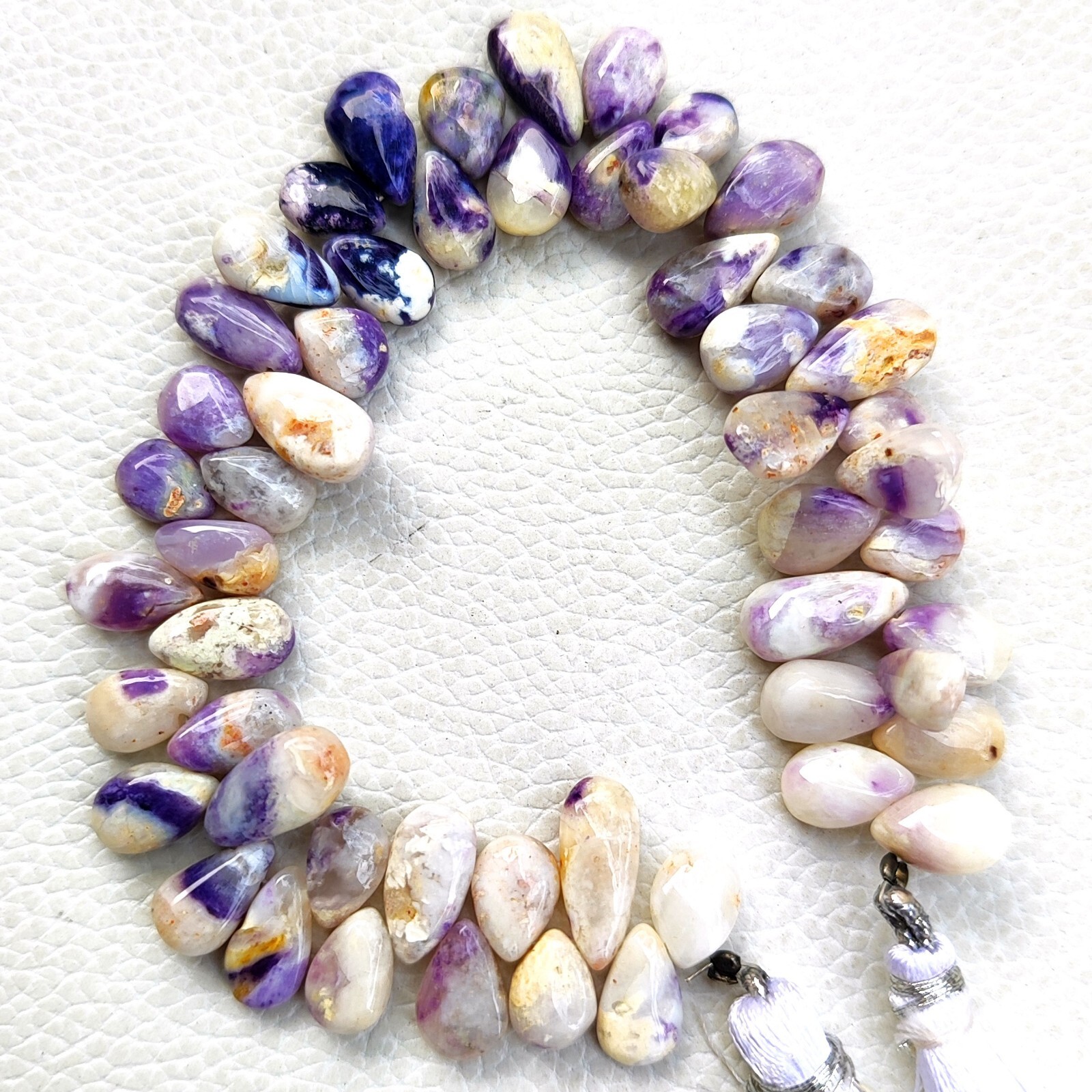 Natural Tiffany opal Gem 10×7 to 13×7 mm Smooth Pear Shape Beads 8 Inch Strand