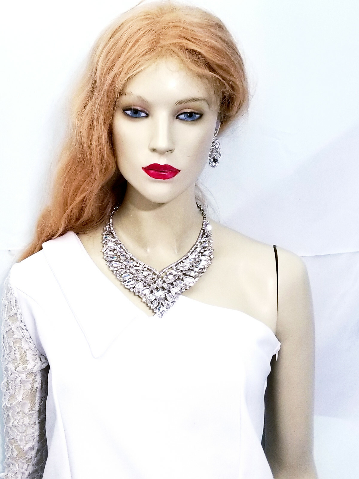 AB Rhinestone Austrian Crystal Choker Necklace Earring Pageant Drag Prom