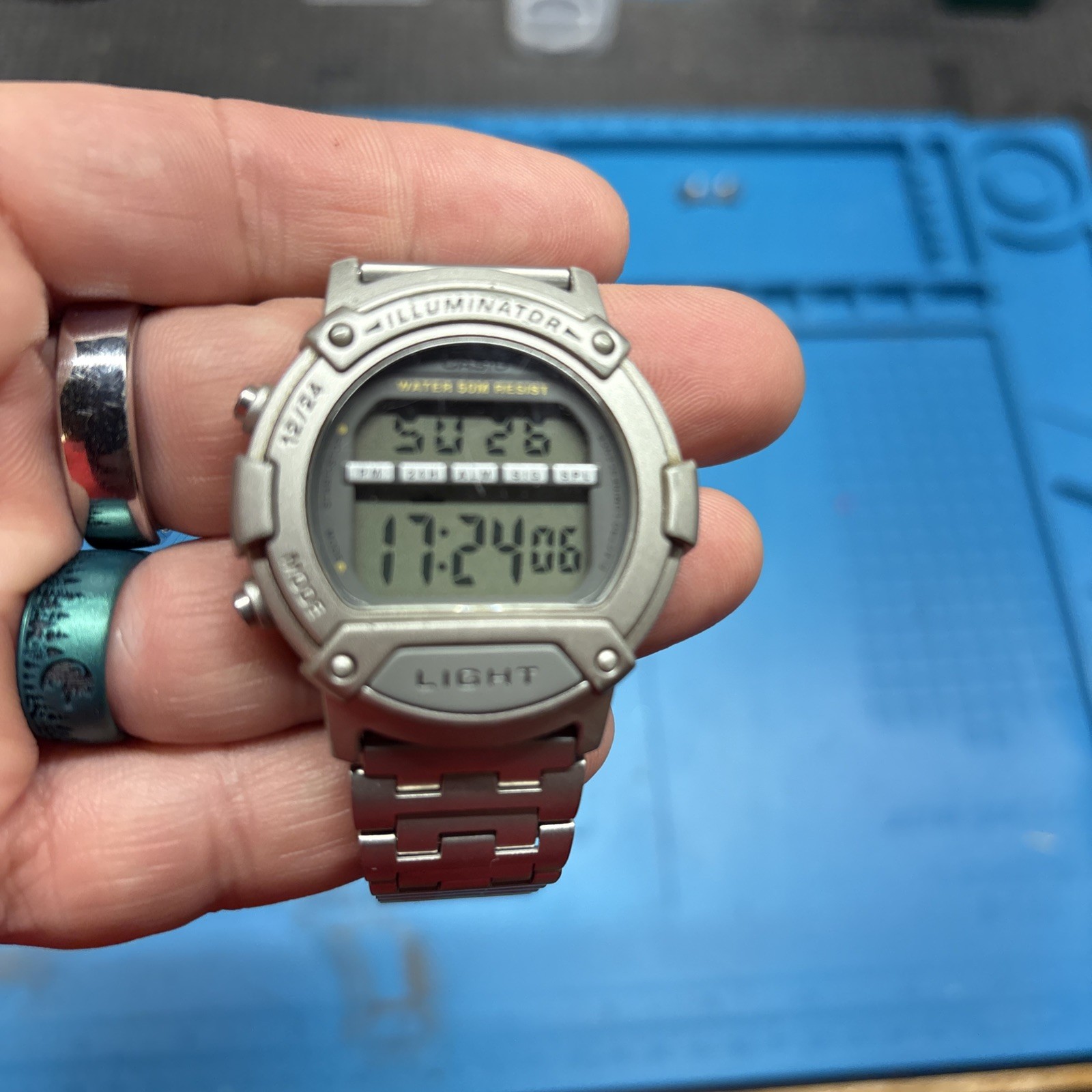 CASIO Illuminator 1817 W-92H Alarm Quartz Digital Watch New Battery