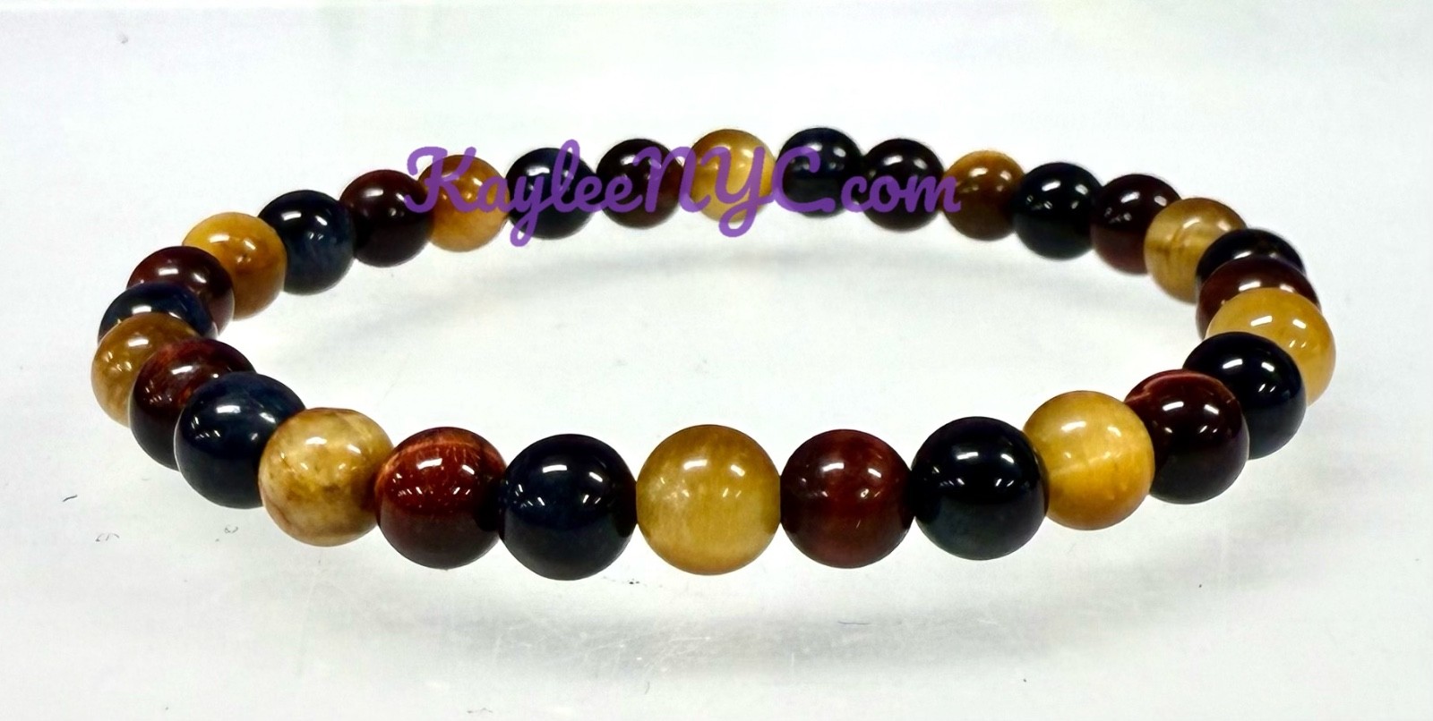 Wholesale Lot 6 Pcs Mix Tiger Eye 6mm 7.5” Crystal Healing Stretch Bracelet