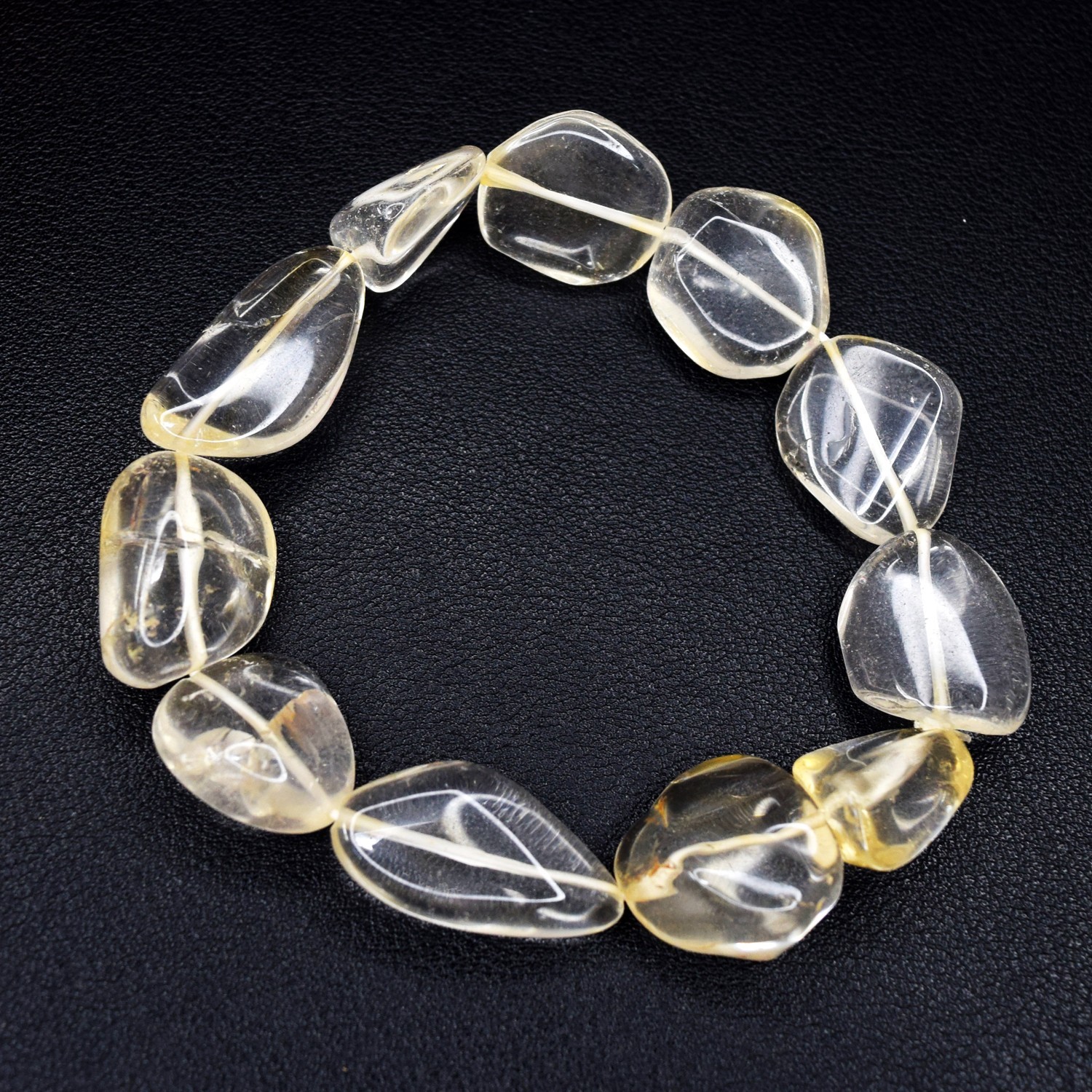 Truely World Class Citrine 218.00 Cts Stretchable Bracelet Beaded RK 77 AZ46