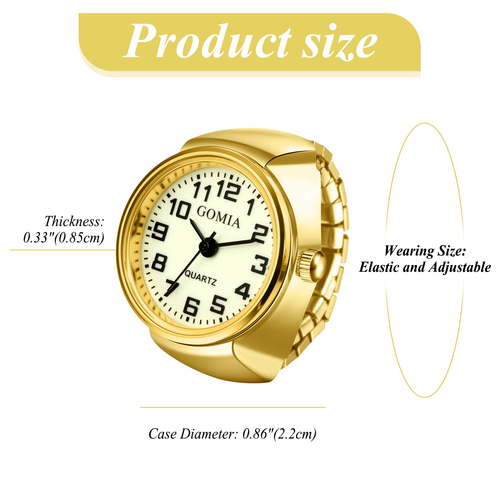 Luminous Elastic Finger Ring Quartz Watch Stretch Band Men Women Creative Gift