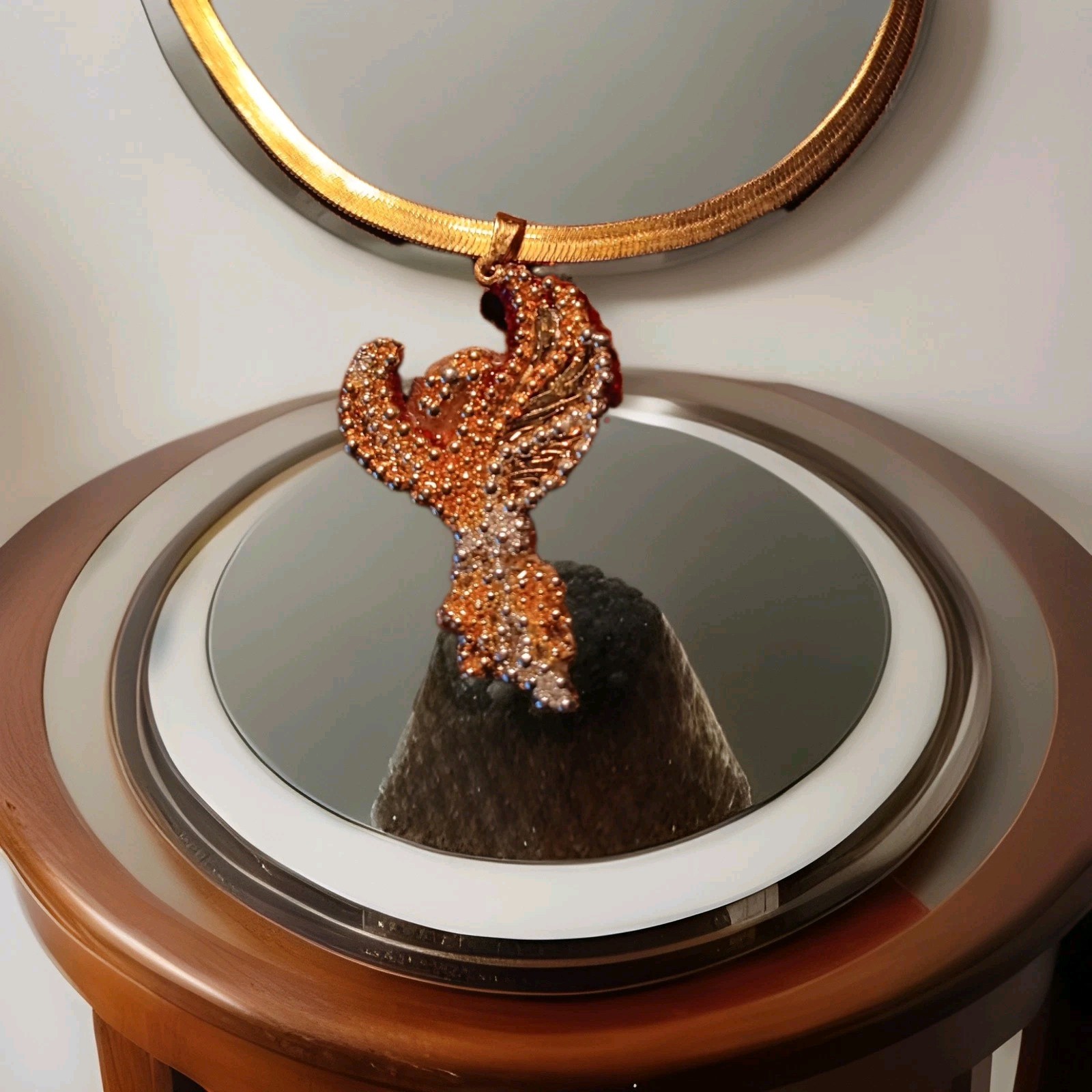 Phoenix Necklace Reversible Pendant Jewelry Crystal Phoenix Gift