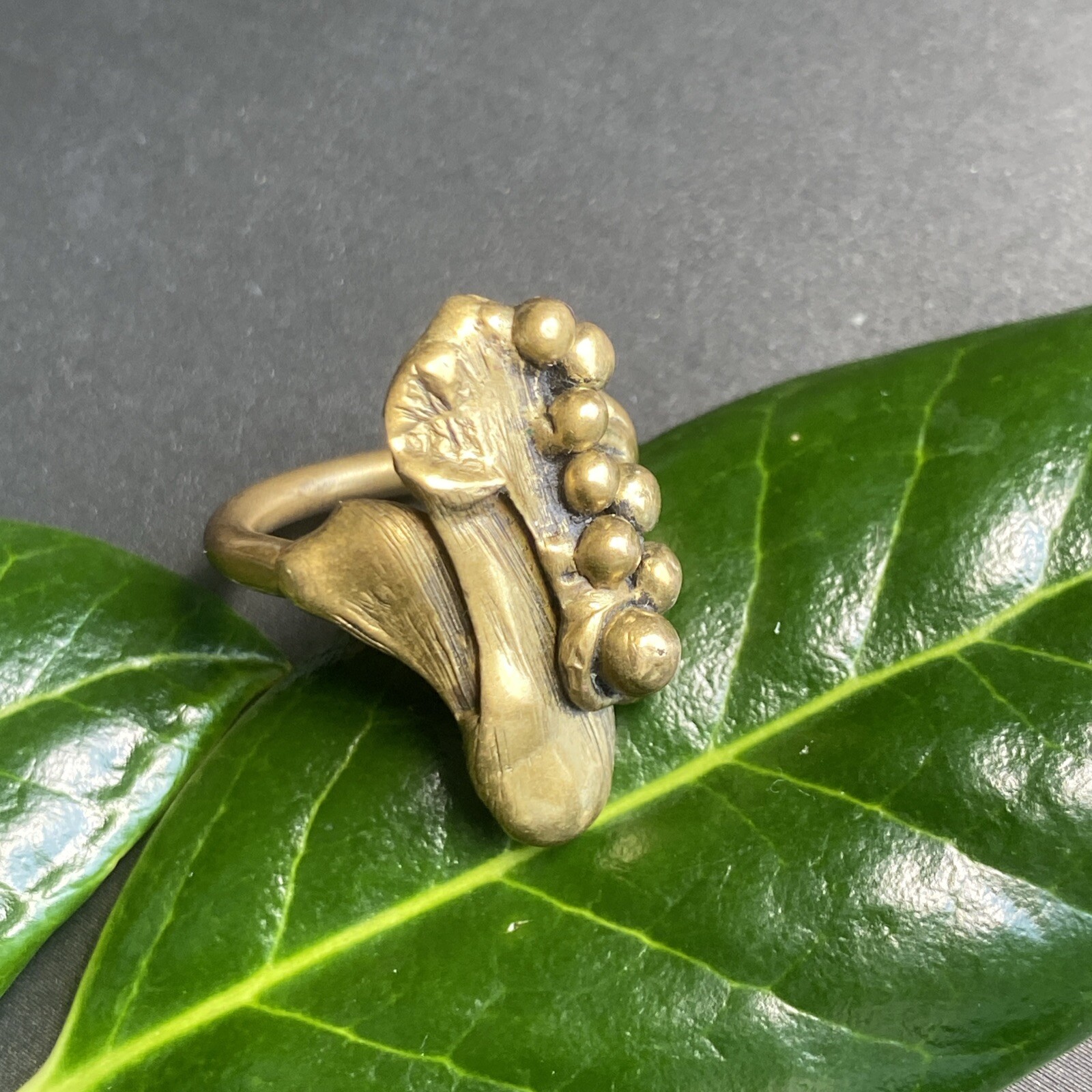 Antique Vintage Art Nouveau Bronze Ring Estate Jewelry Pre-owned Calla Size 4
