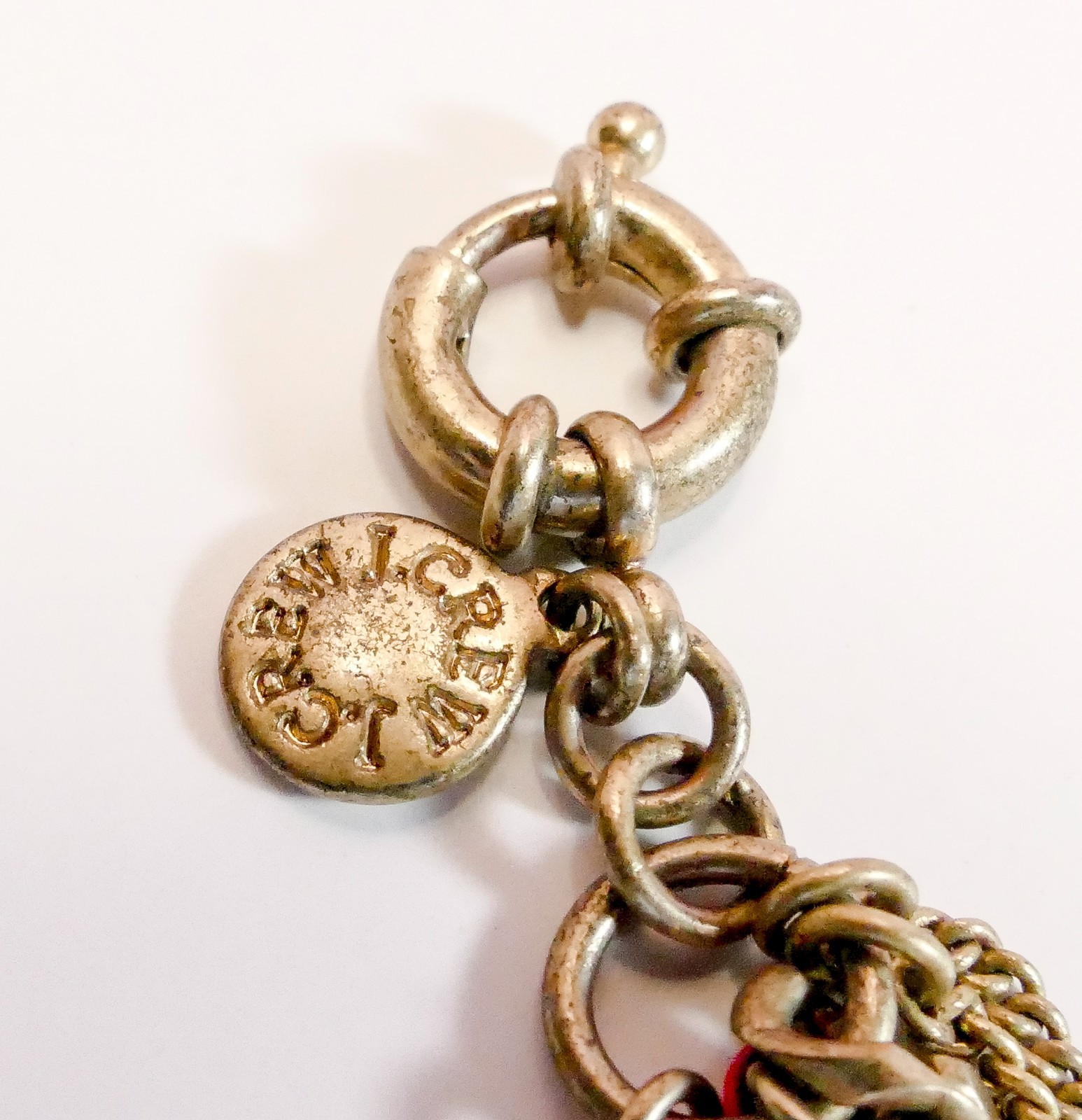 Signed J.Crew Multi-Strand Pearl & Crystal Statement Charm Bracelet