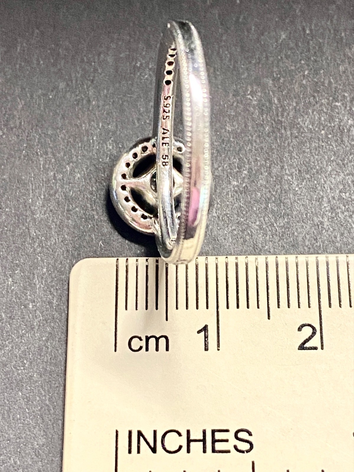 Vintage Sterling Silver Pandora Allure CZ Ring Size 8.5 8 1/2