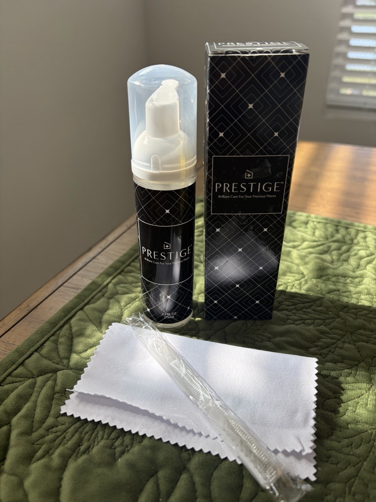 Prestige Fine Jewelry Care Cleaning Kit with Single Ply Cloth and Brush NIB