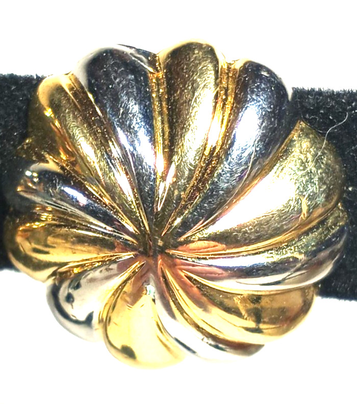 Vintage Gold & Silver Color 1″ Pinwheel Shape Clip on Earrings