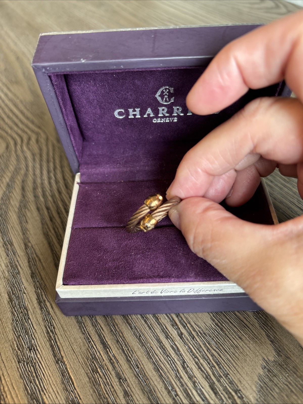 Philippe Charriol Celtic rose gold/bronze Cable ring size 9 adjustable Unisex