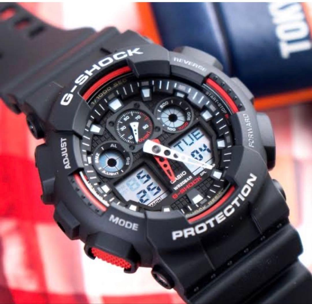 CASIO G SHOCK GA 100 1A4DR Black x Red Watch
