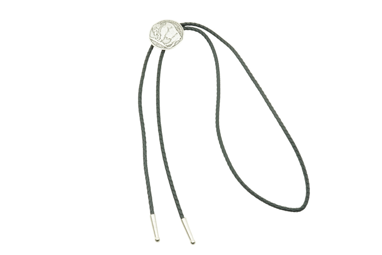 Hand Made Five Cents US Buffalo Nickel Western Cowboy Rodeo Bolo Tie