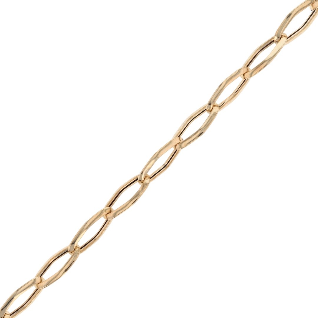6.9mm Hollow Fancy Paperclip Link Chain 20″ Necklace 14k Yellow Gold 5.41 Grams