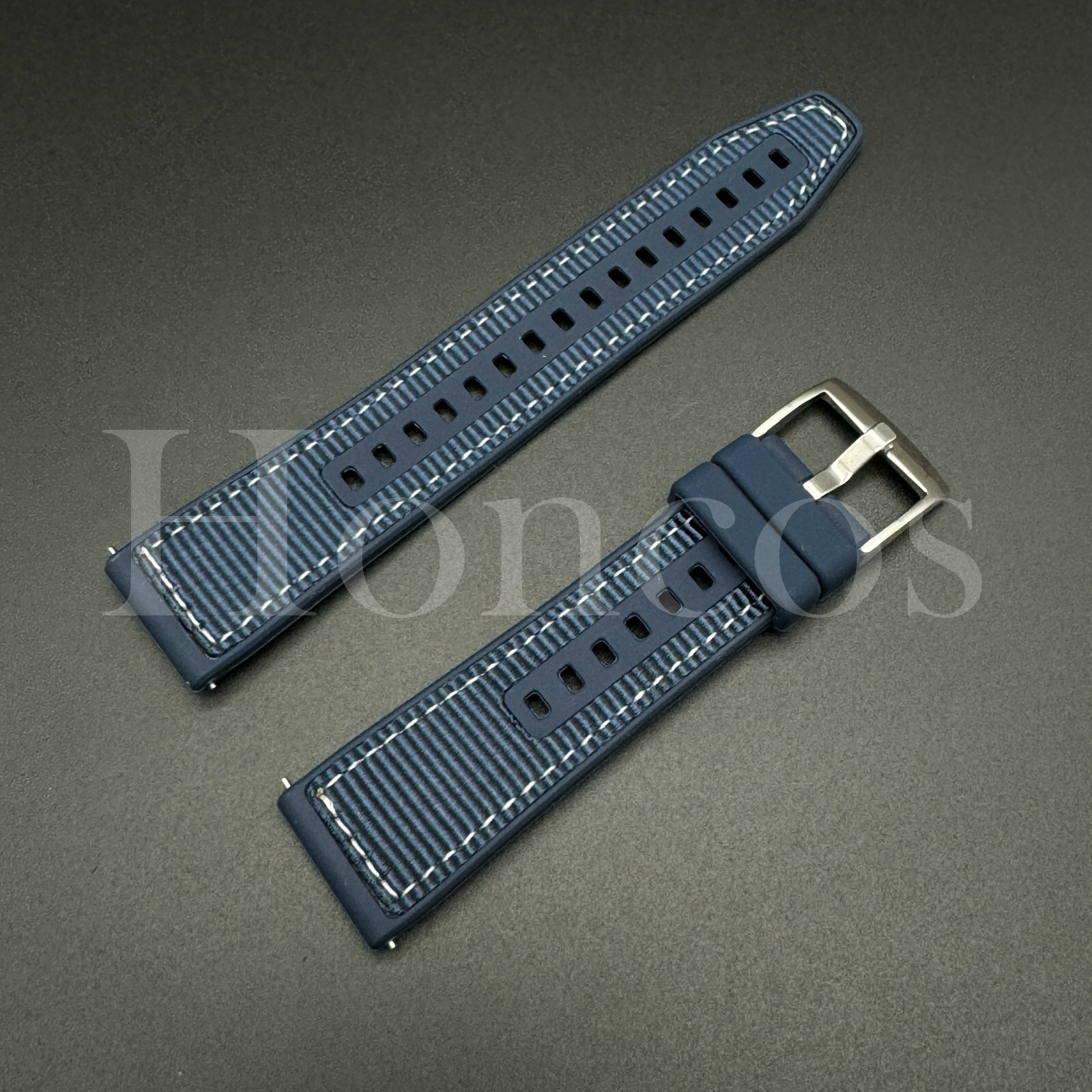 20 22 MM Gummy Strap Rubber Nylon Watch Band Quick Release Fits for IWC Blue