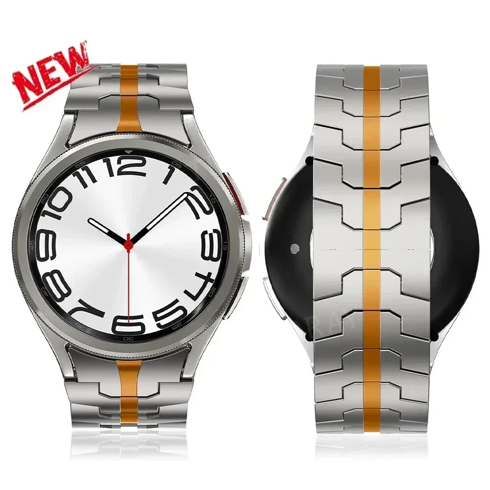 For Samsung Galaxy Watch 6 4 5 Pro 43mm 47mm Classic Stianless Steel Band Strap