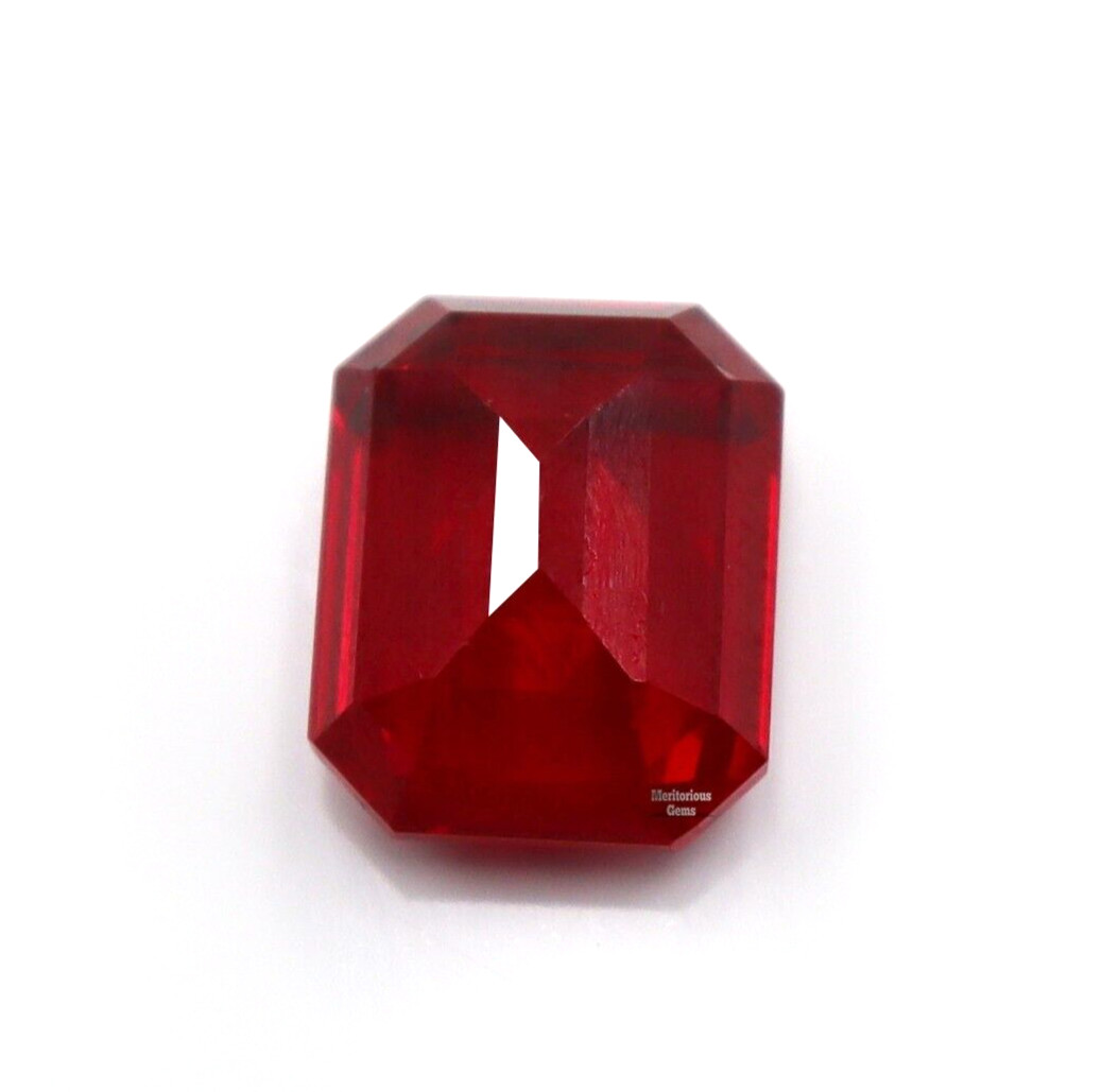 8.44 ct Certified Loose Gemstone BURMA Pigeon Blood Red Ruby Emerald Cut
