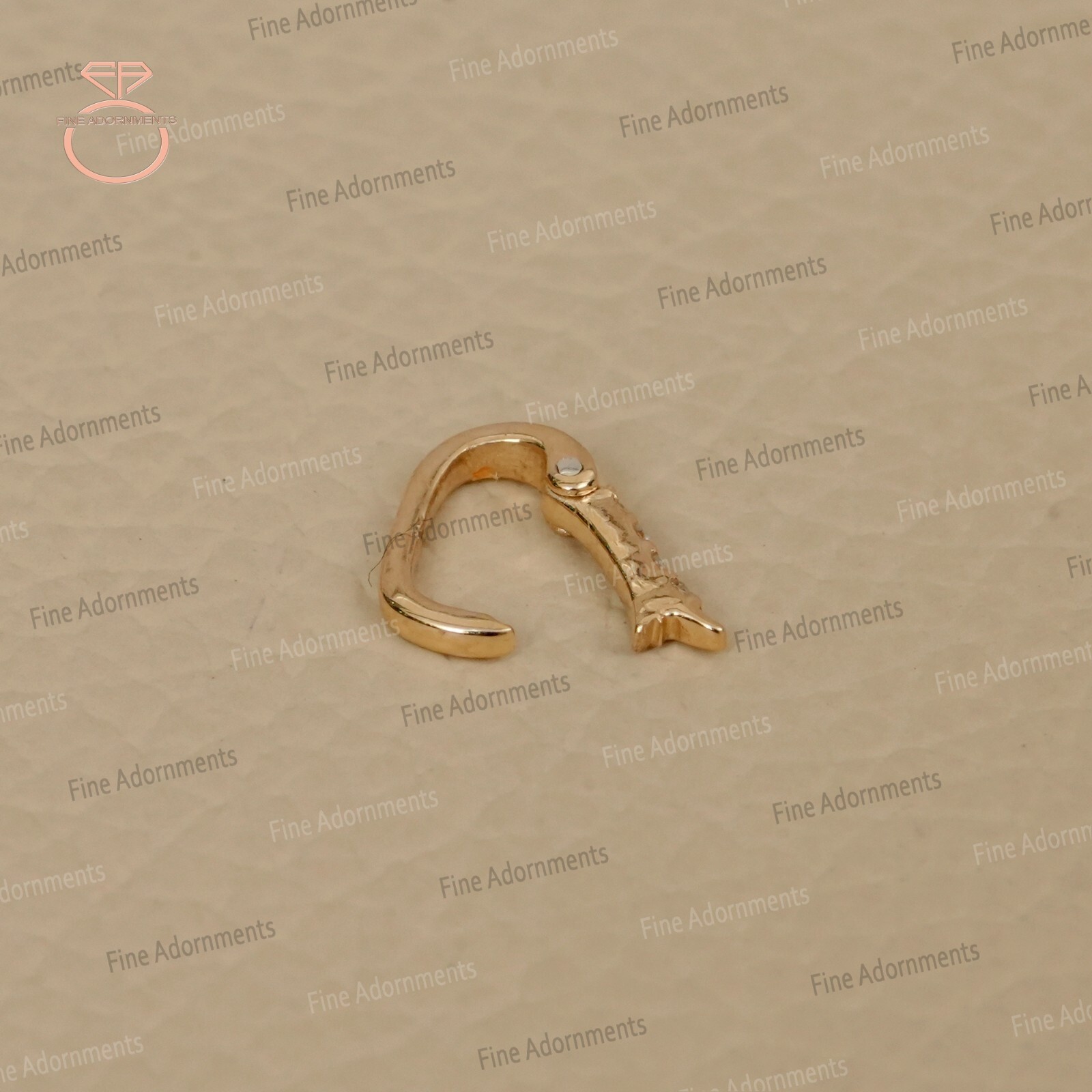 Natural Pave Diamond Solid 14K Yellow Gold Clasp Finding Handmade Charm Jewelry
