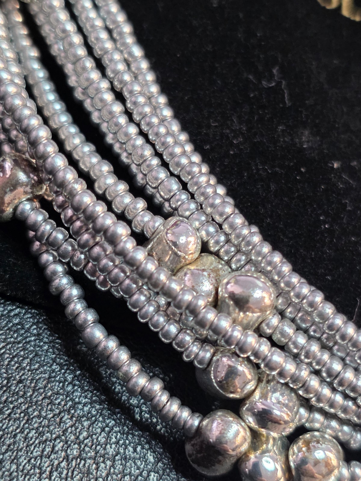 Joan Rivers Silver Medallion with Multi Strand Silver Seed Bead Necklace 21 Inch