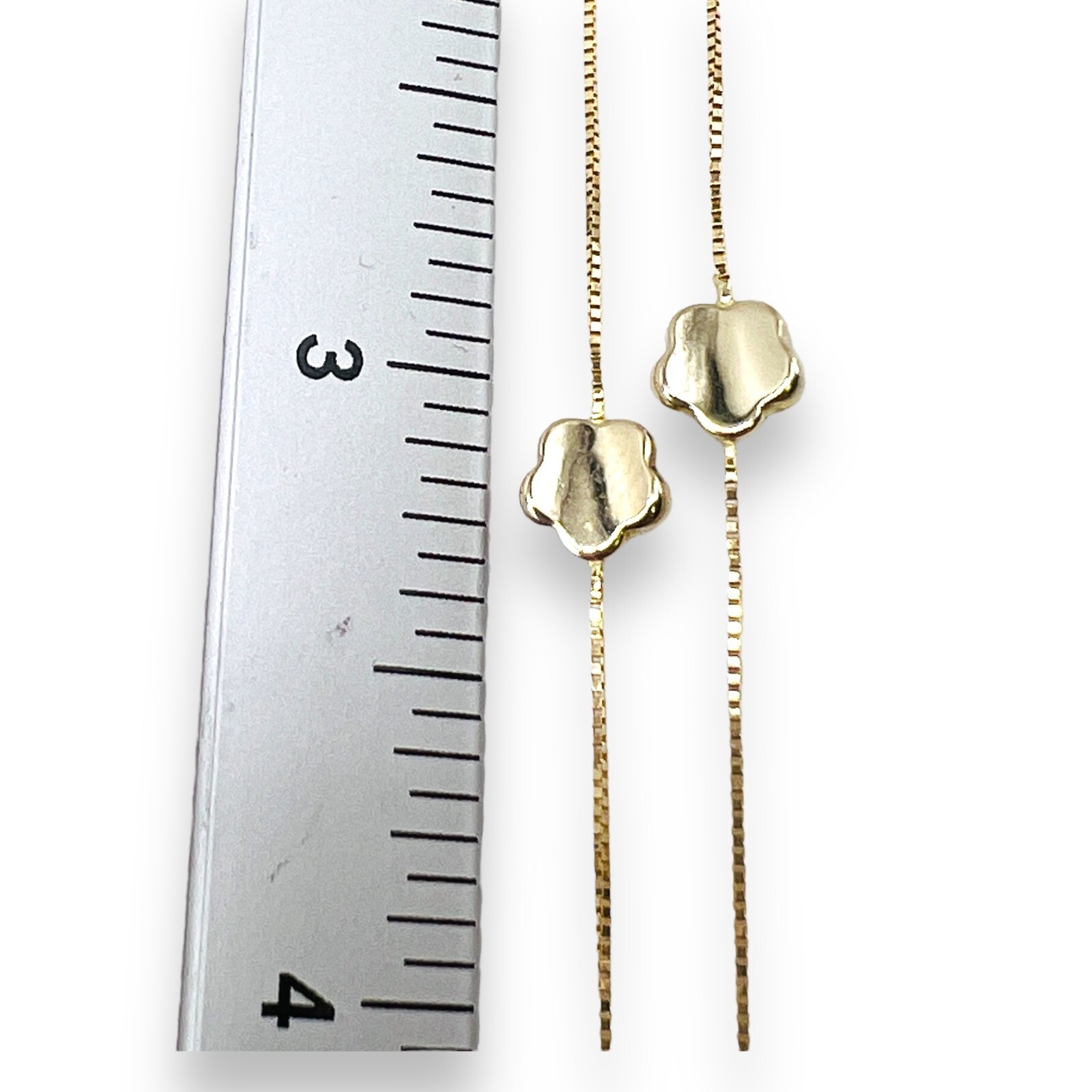 14K Solid Real Yellow Gold Tin Cup Chain Necklace 16″