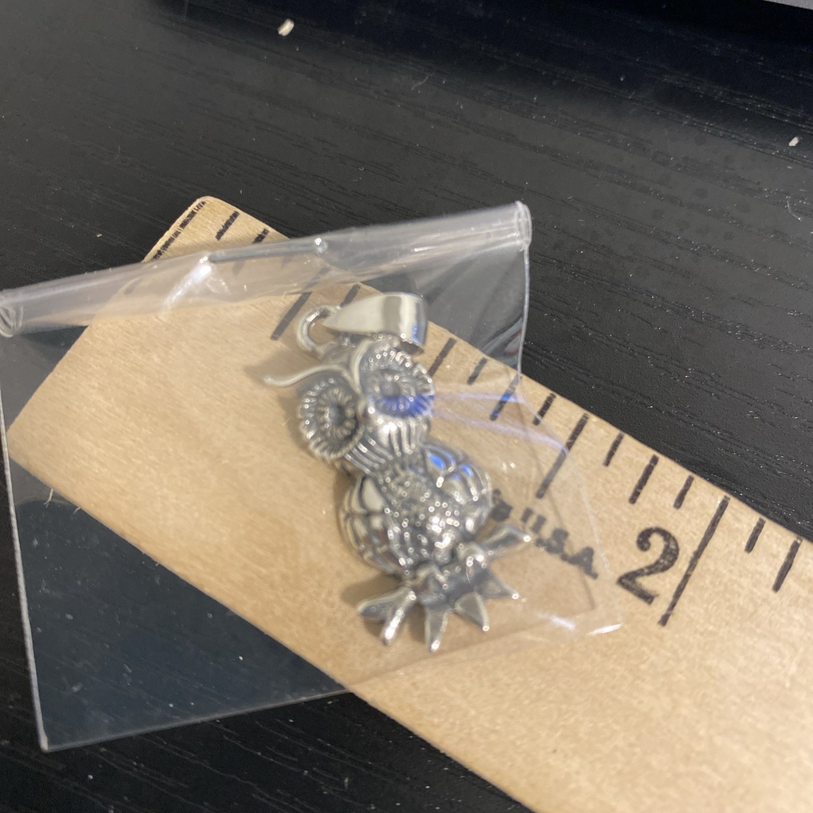 Sterling Silver .925 Designer handcrafted small Owl Pendant necklace BRAND NEW