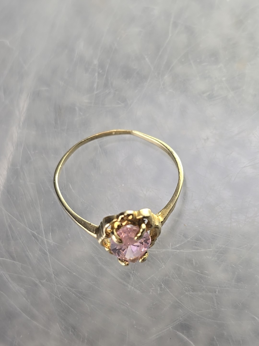 Pink Ice Marquise Solitaire Stamped 417m Size 8.5