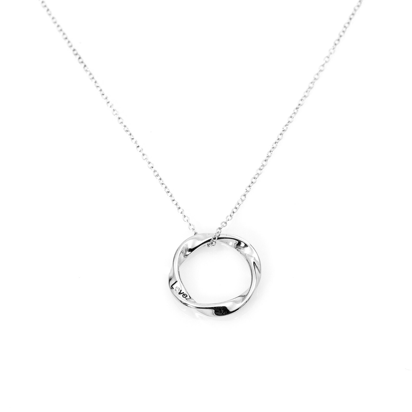 Link Necklace 925 Sterling Silver Ring Zircon Chain Women Men