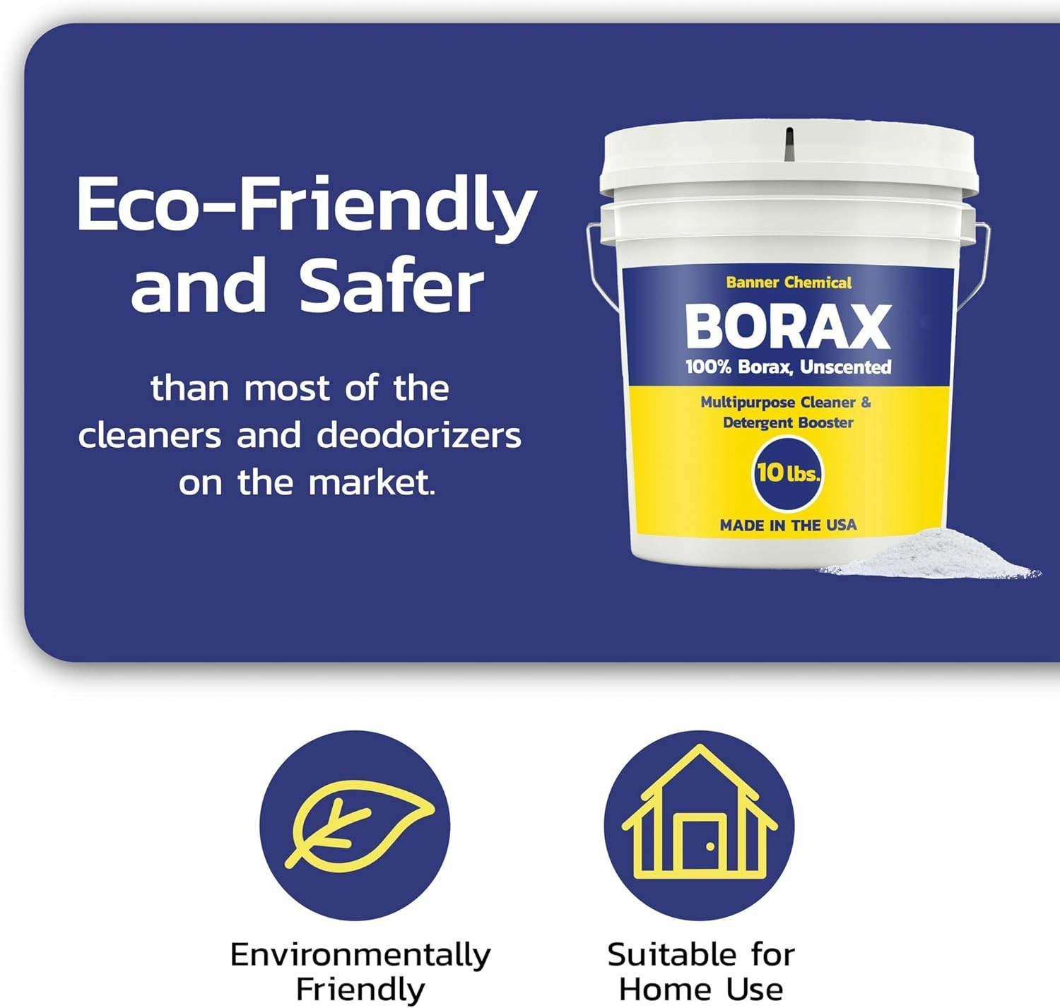 Raw Borax (10 lbs) – 100% Pure, Unscented, Multi-Purpose Cleaner & Detergent…