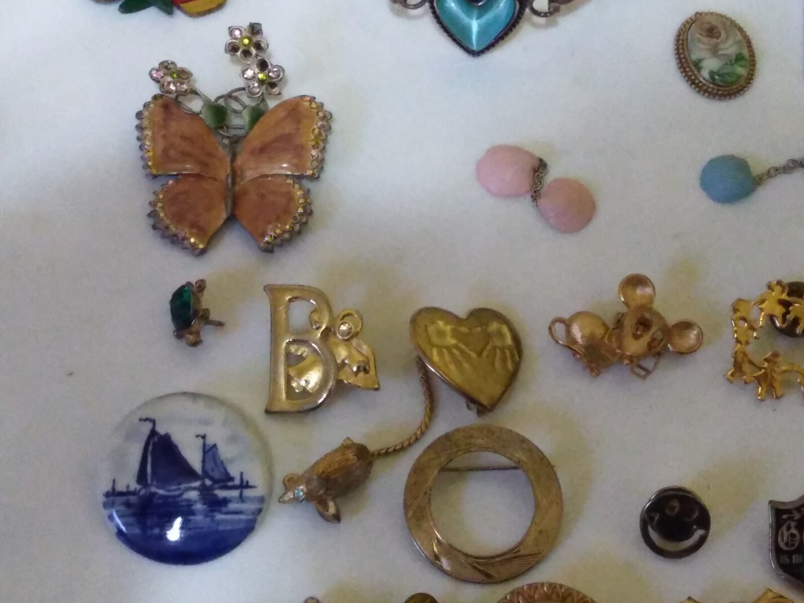 Vintage Lot Of Earrings,Pins, Bracelets,Rings