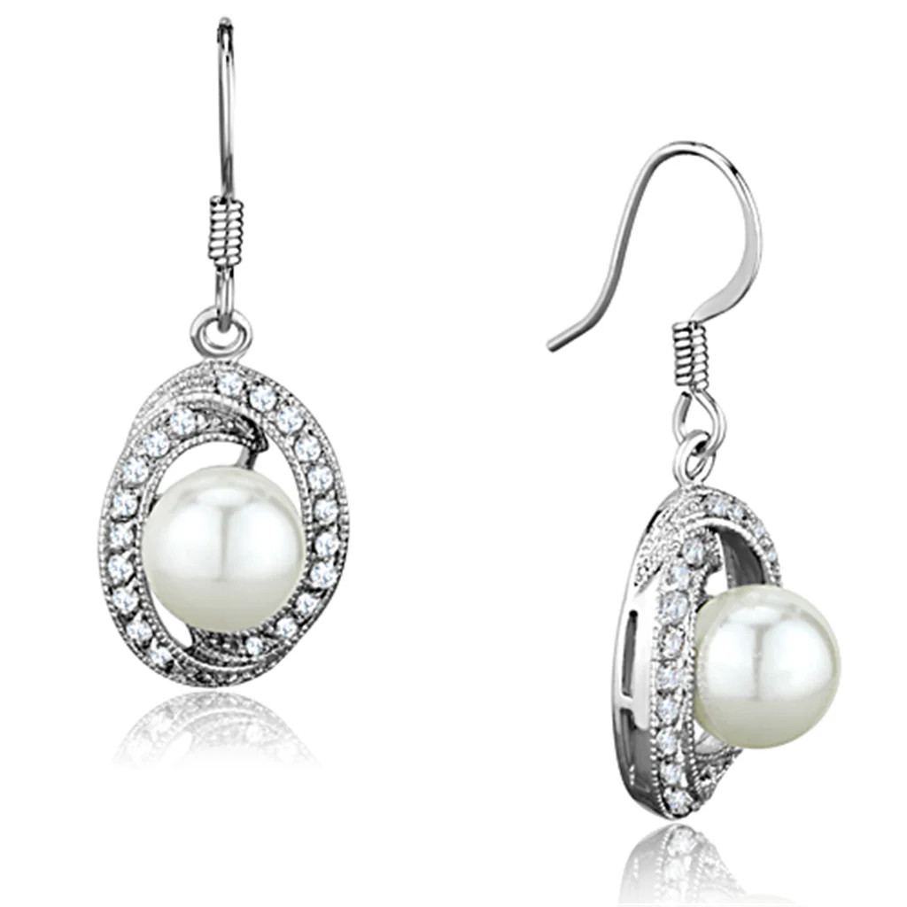 Women’s Brass Synthetic White Clear 6.00(g) Dangle & Drop Earrings