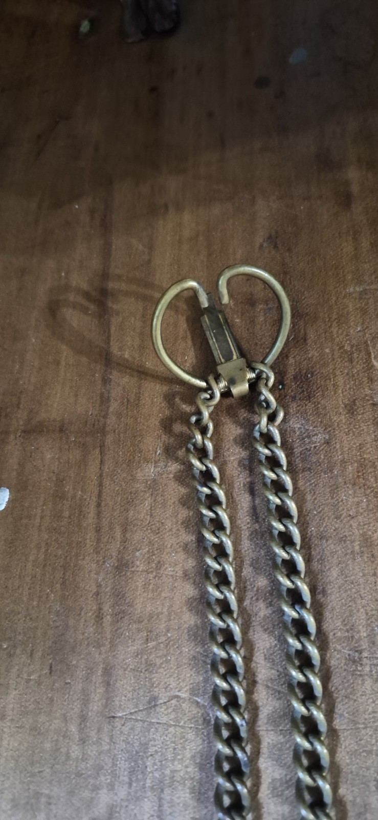 Antique Brass 17.75″ Curb Chain Pocket Watch Chain Butterfly Clasp